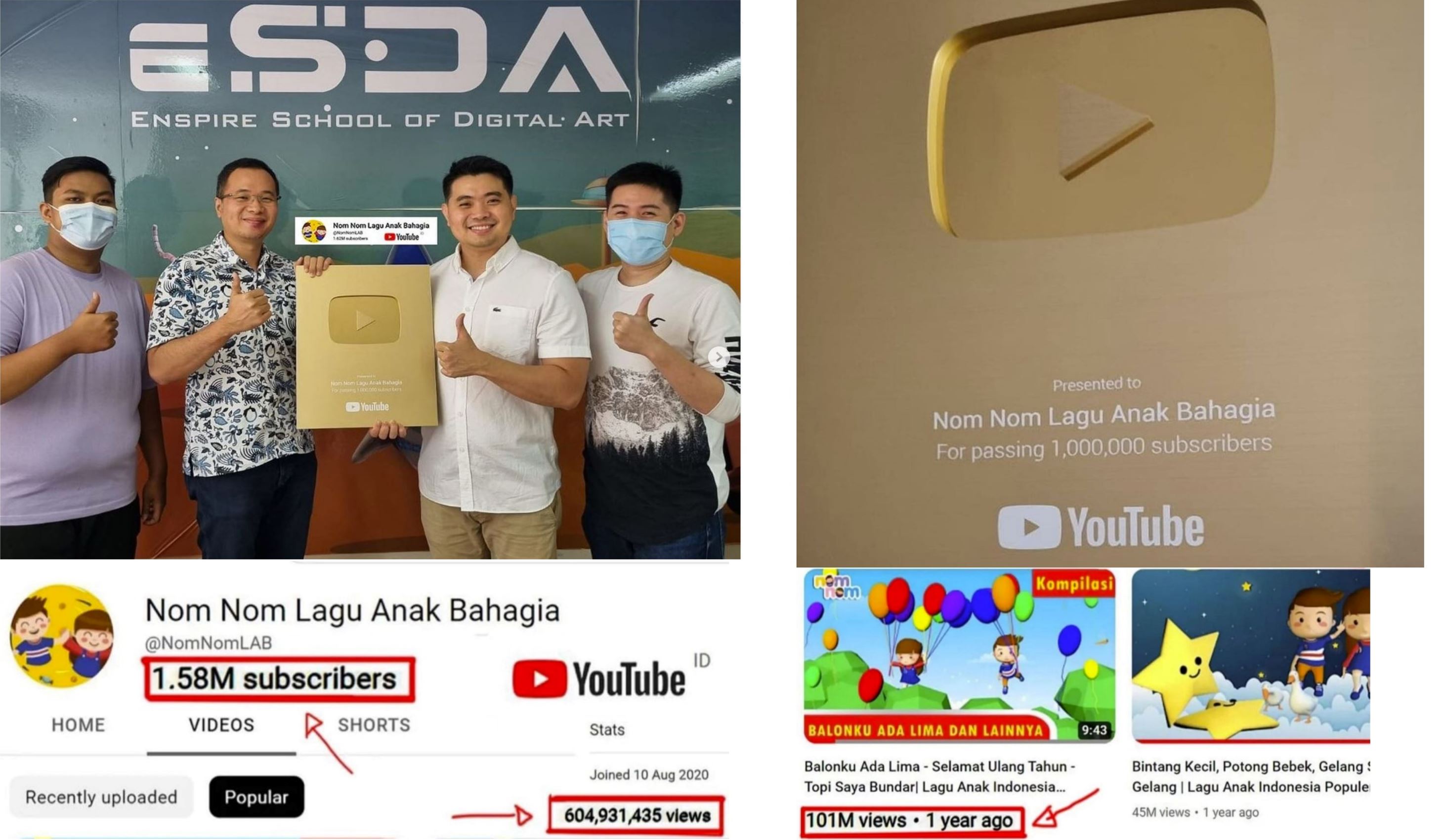 Nom Nom YouTube Gold Play Button